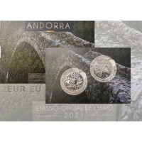 ANDORRA 2021- 2 X 1,25 EURO - Andorran kulttuuriperintö - Narcissus Poeticus - Margineda-silta
