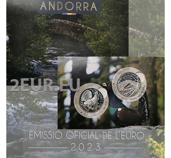 ANDORRA 2023- 2 X 1,25 EURO - Kulttuuriperintöä Andorrasta - metsikkö ja San Antonio de la Grellan silta