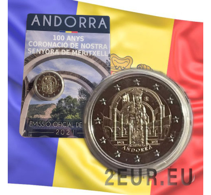Andorra 2 euro BU-kolikkokortti 2021 - Kruunajaisten 100. vuosipäivä - Meritxellin neitsyt Mariamme