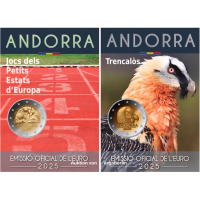 Andorra 2 euron BU-kolikkokortti 2025 - Euroopan pienten valtioiden pelit + Partakorppikotka