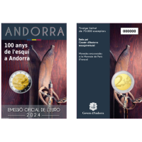 Andorra 2 euron BU-kolikkokortti 2024 - 100 vuotta hiihtoa Andorrassa