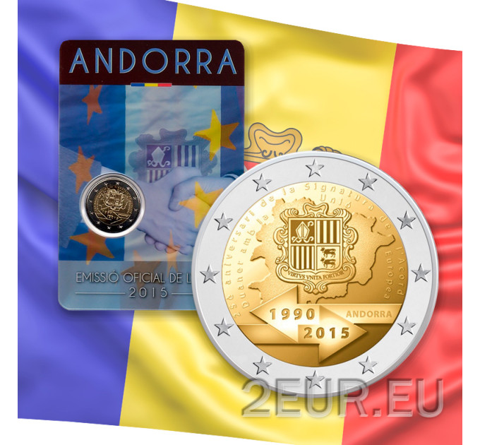 Andorra 2 euro BU coincard 2015 - 25 vuotta tulliliittoa EU:n kanssa