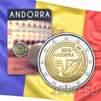 Andorra 2 euro BU coincard 2016 - Andorran radion ja television 25. vuosipäivä 