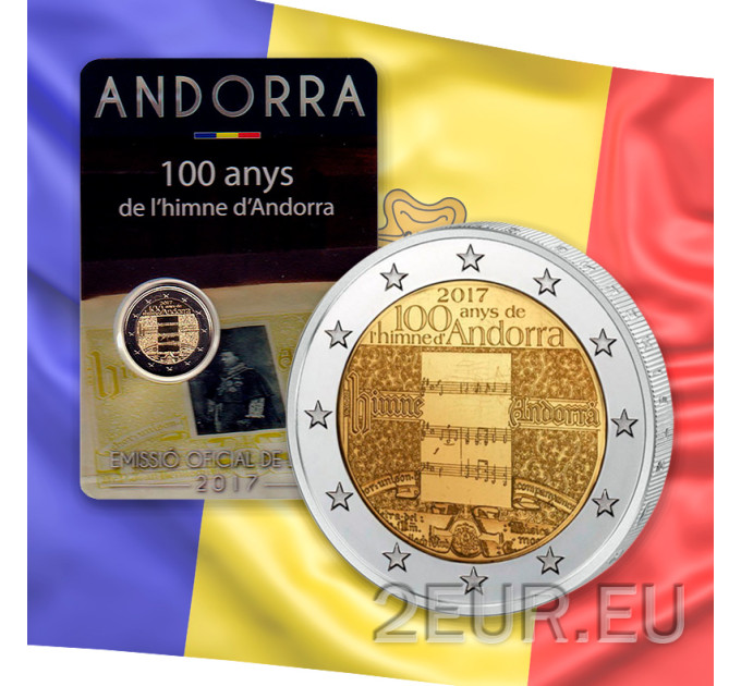 Andorra 2 euro BU coincard 2017 - 100 vuotta Andorran hymniä 