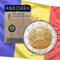 Andorra 2 euro BU coincard 2019 - 600 vuotta Consell de La Terraa 