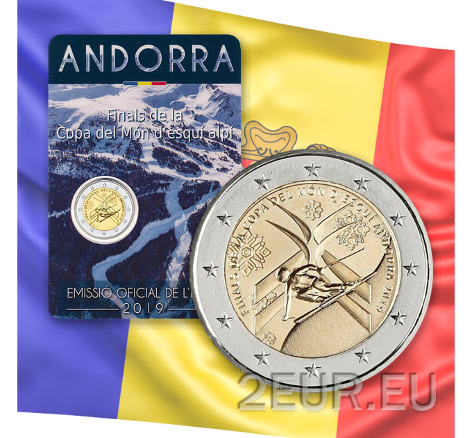 Andorra 2 euro BU coincard 2019 - Alppihiihdon maailmancupin finaali