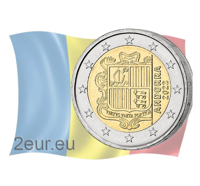 Andorra 2€ UNC 2023 - Vaakuna 