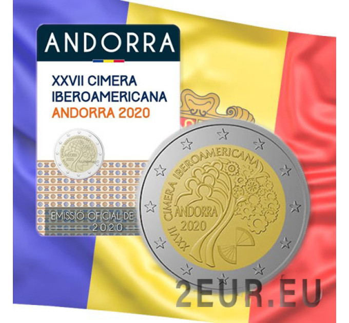 Andorra 2 euro BU coincard 2020 - 27. Ibero-Amerikan huippukokous Andorrassa