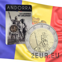 Andorra 2 euron BU-kolikkokortti 2022 - Kaarle Suuren legenda