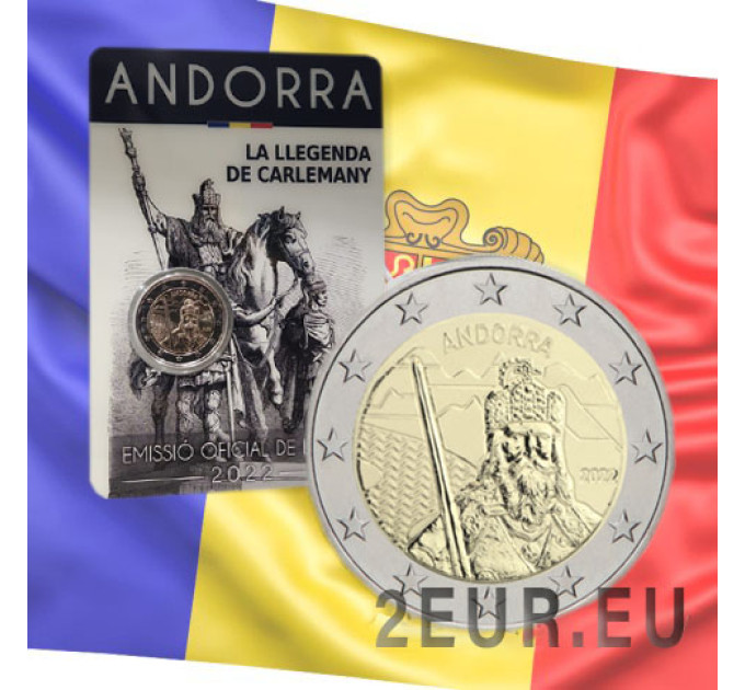 Andorra 2 euron BU-kolikkokortti 2022 - Kaarle Suuren legenda