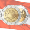 Itävalta 2 euroa UNC 2012 - 10 vuotta Euro Cash