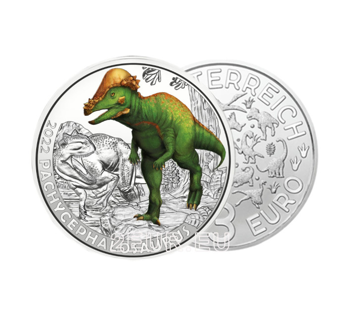 Itävalta 3 euron kolikko 2022-2 - Pachycephalosaurus