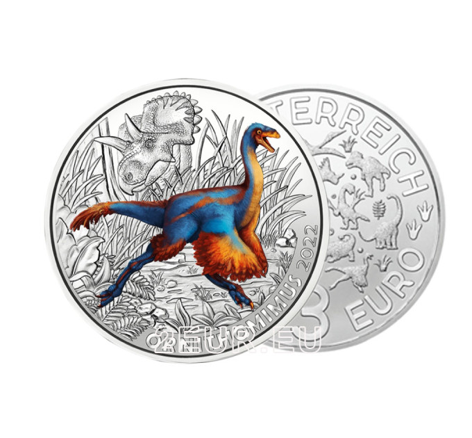 Itävalta 3 euron kolikko 2022-3 - Swift Ornithomimus