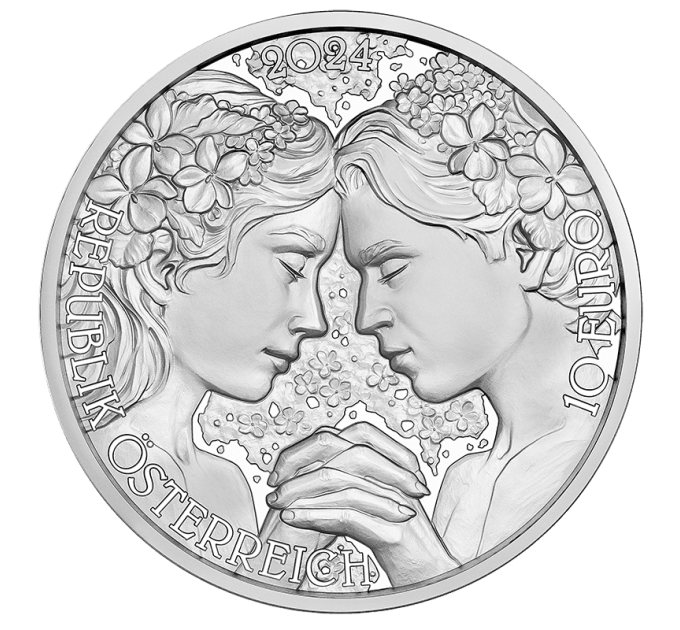 Itävalta 10 euron Hopeakolikko Proof 2024 - Violetti