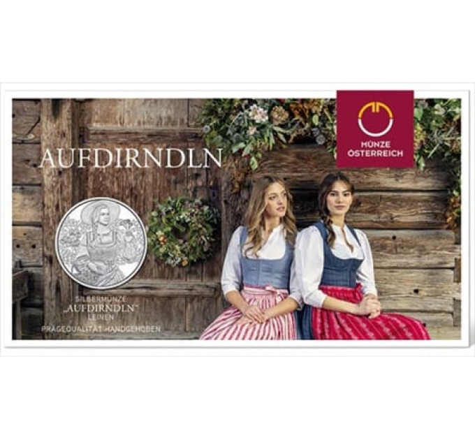 Itävalta 10 euron Hopeakolikko 2025 - Aufdirndln – pellava