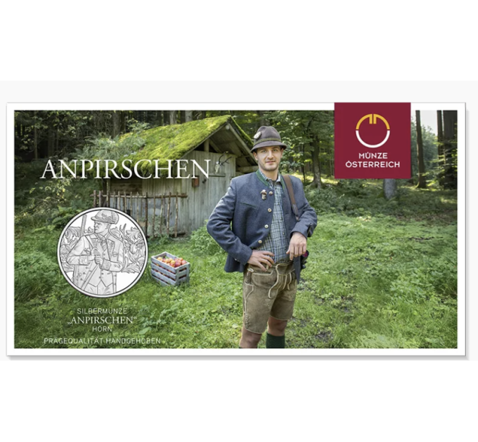 Itävalta 10 euron Hopeakolikko 2026 - Aufdirndln – Anpirschen-Horn
