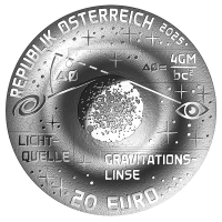 Itävalta 20 euroa Hopeakolikko 2025 – Karttamaton universumi – Einstein-sormus