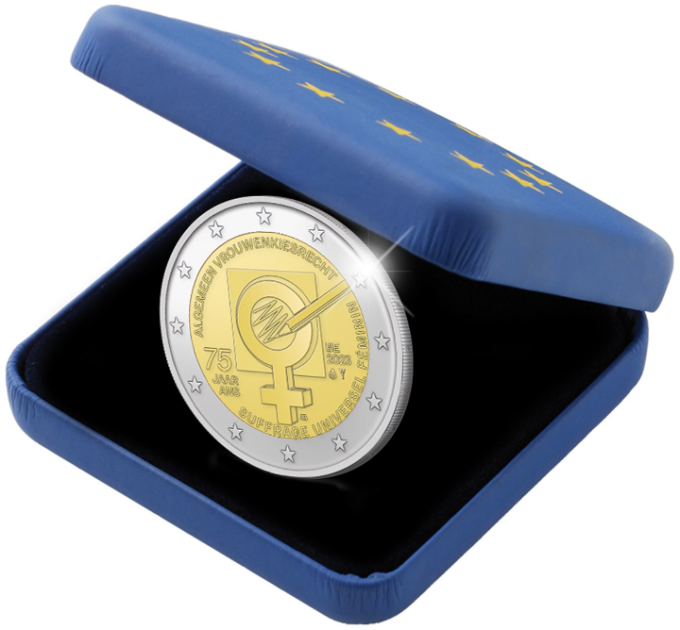 Belgia 2 euroa proof 2023 - 75 vuotta naisten yleistä äänioikeutta Belgiassa