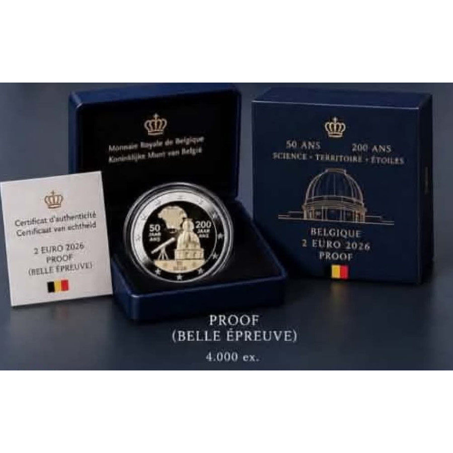 Belgia 2 euroa proof 2026 - National Geographic Institute (NGI)