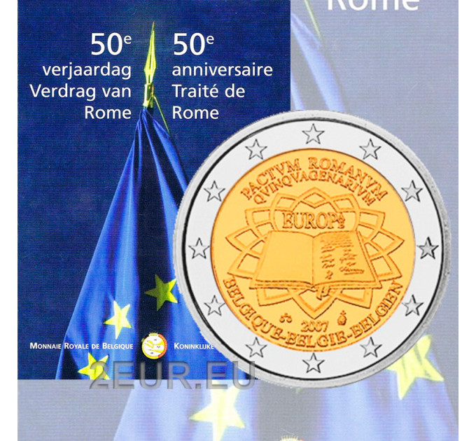 Belgia 2 euroa BU 2007 - Rooman sopimus 