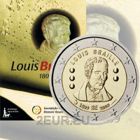 Belgia 2 euroa BU 2009 - Louis Braille 