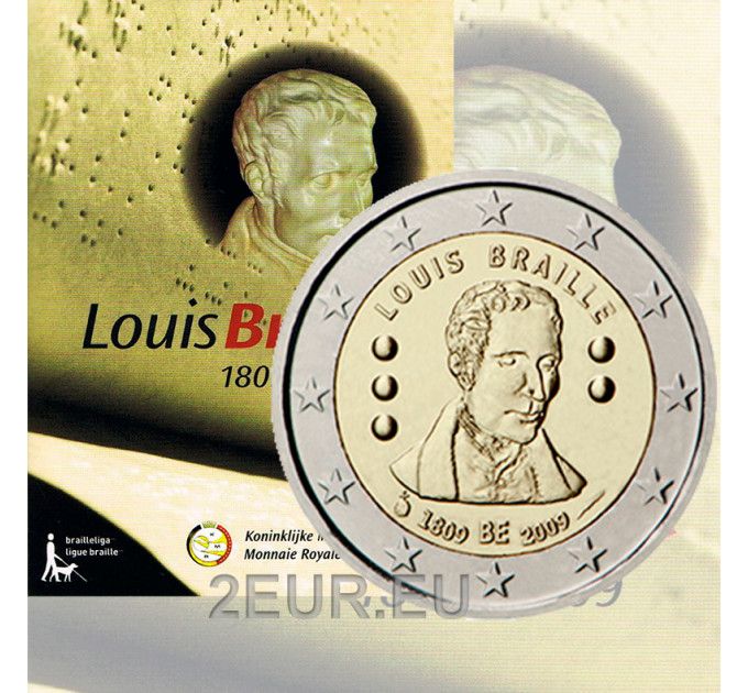Belgia 2 euroa BU 2009 - Louis Braille 