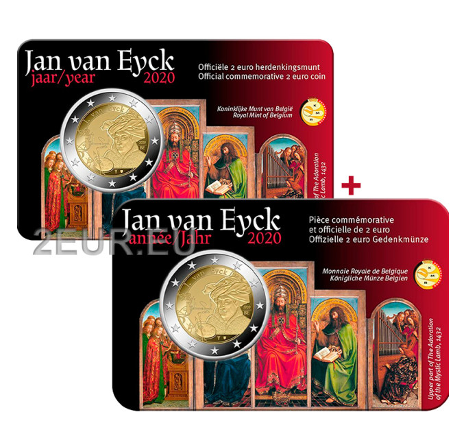 Belgia 2 euroa BU 2020 - Jan van Eyck - NL+FR