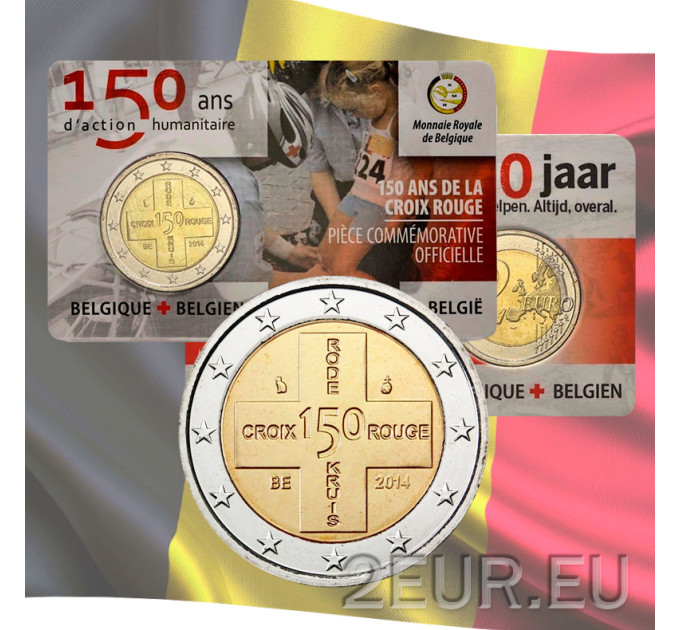 Belgia 2 euroa BU 2014 - 150 vuotta Belgian Punainen Risti - FR 