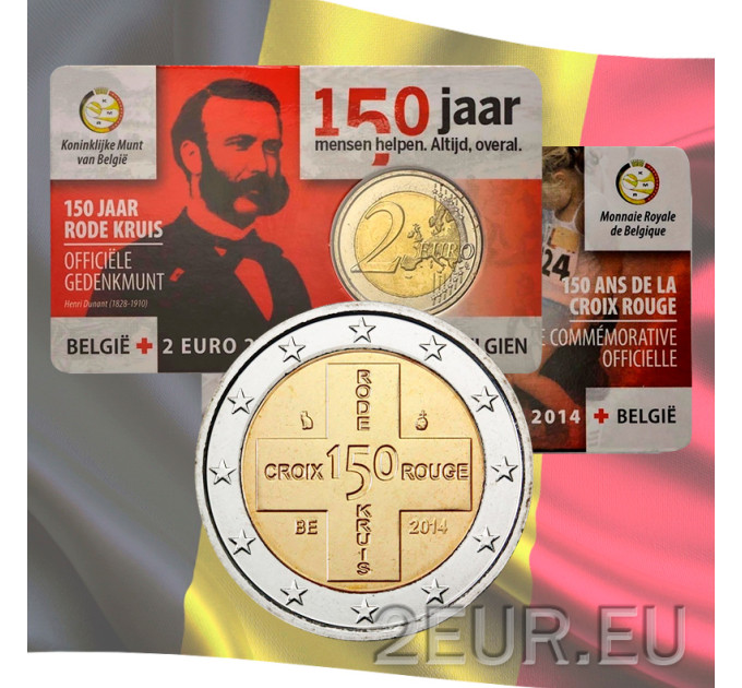 Belgia 2 euroa BU 2014 - 150 vuotta Belgian Punainen Risti - NL