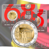 Belgia 2 euroa BU 2018 - 50 vuotta toukokuussa 1968 Tapahtumat Belgiassa - Opiskelijoiden kapina - FR