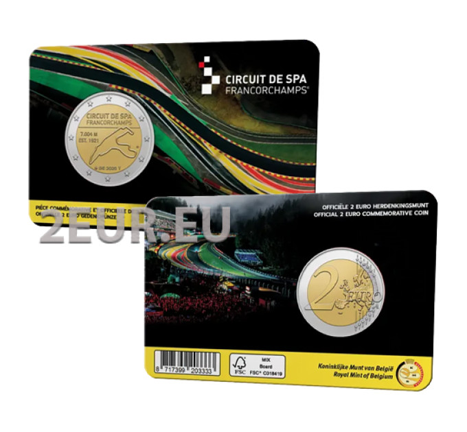 Belgia 2 euroa BU 2025 - Spa-Francorchampsin moottorirata - FR