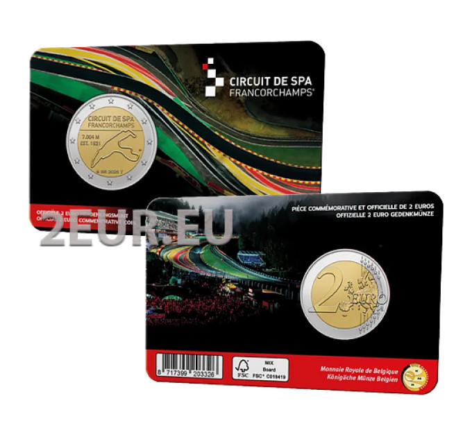 Belgia 2 euroa BU 2025 - Spa-Francorchampsin moottorirata - NL