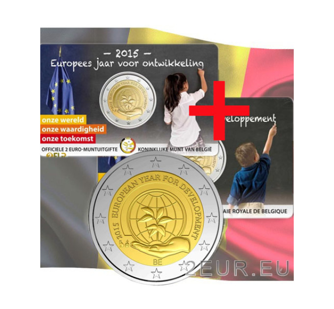 Belgia 2 euroa BU 2015 - Euroopan kehitysvuosi - NL+FR 