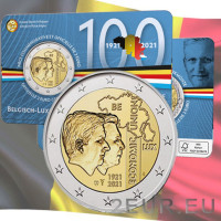 Belgia 2 euroa BU 2021 - Belgian 100-vuotisjuhla - Luxemburgin talousliitto (BLEU) - FR