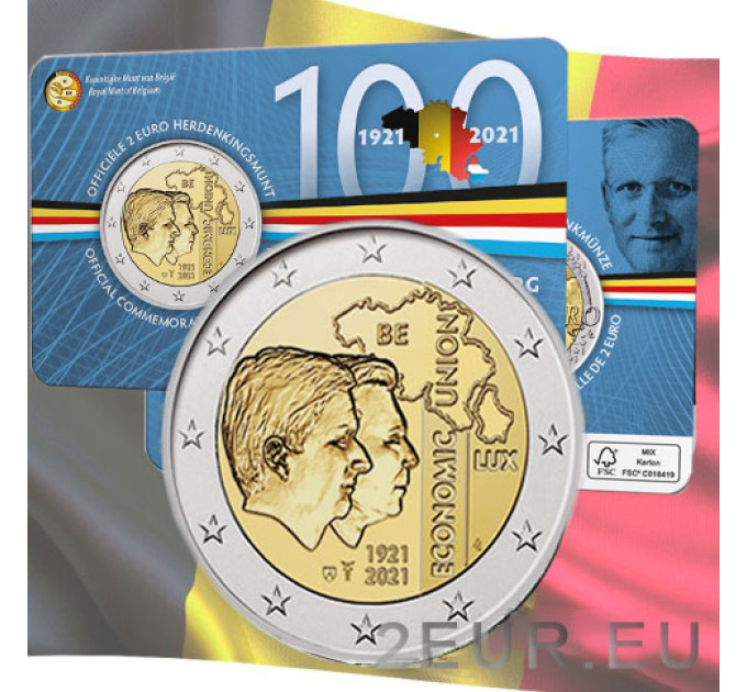 Belgia 2 euroa BU 2021 - Belgian 100-vuotisjuhla - Luxemburgin talousliitto (BLEU) - NL