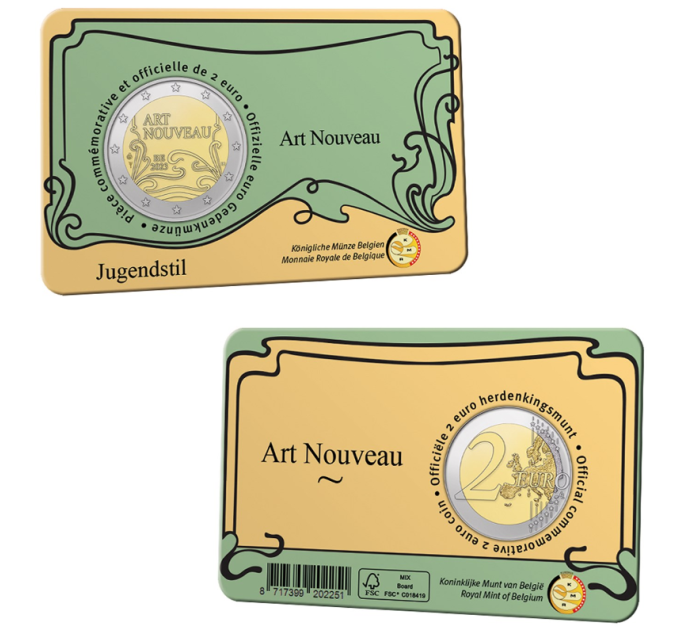 Belgia 2 euroa BU 2023 - Art nouveau Brysselissä - FR