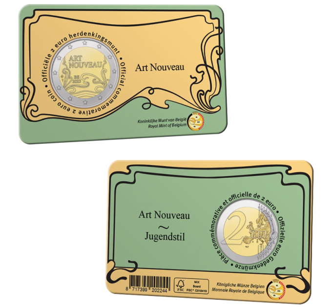 Belgia 2 euroa BU 2023 - Art nouveau Brysselissä - NL