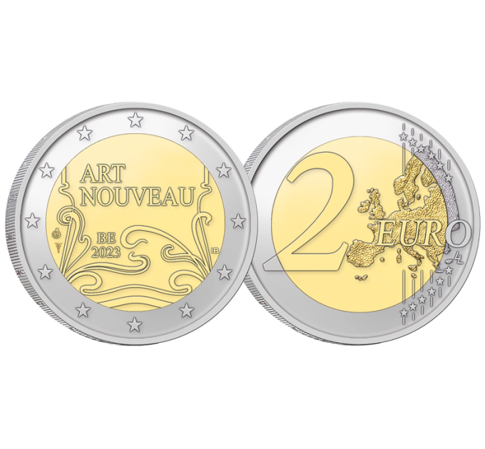 Belgia 2 euroa UNC 2023 - Art nouveau Brysselissä 