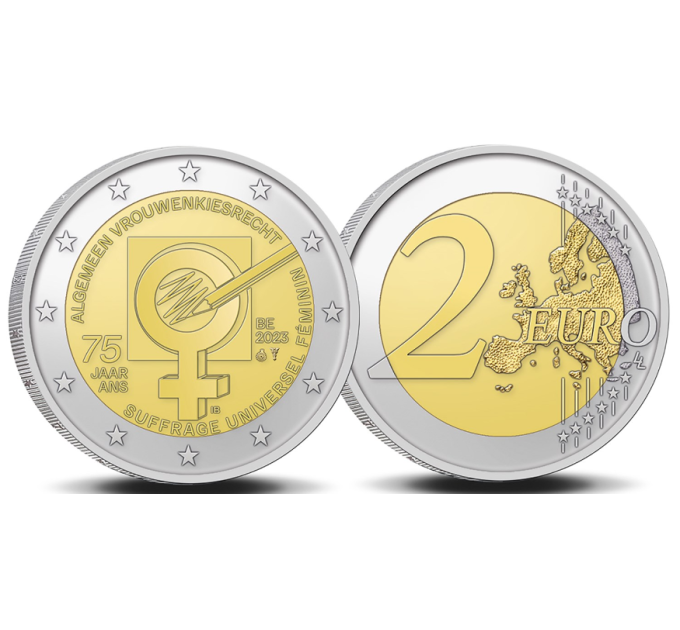 Belgia 2 euroa UNC 2023 - 75 vuotta naisten yleistä äänioikeutta Belgiassa 