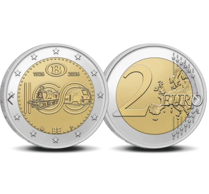 Belgia 2 euroa UNC 2026 - 100 vuotta NMBS:ää