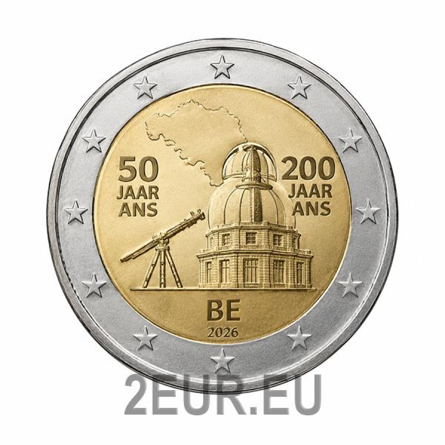 Belgia 2 euroa UNC 2026 - National Geographic Institute (NGI)