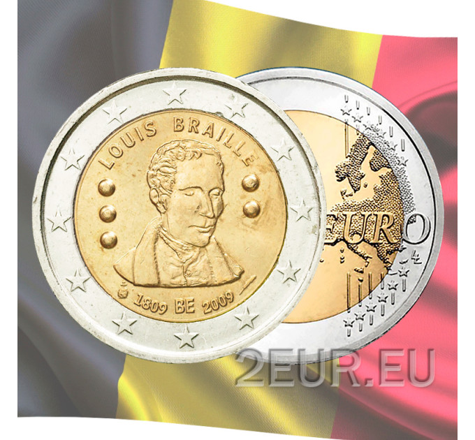 Belgia 2 euro UNC 2009-2 - 200 vuotta Louis Braillen syntymästä 