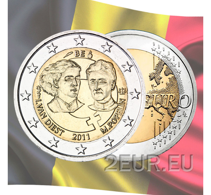 Belgia 2 euro UNC 2011 - 100 vuoden kansainvälinen naistenpäivä 