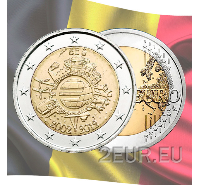 Belgia 2 euro UNC 2012 - 10 vuotta eurokäteistä 