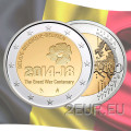 Belgia 2 euro UNC 2014 - 100 vuotta ensimmäisen maailmansodan alusta 
