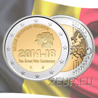 Belgia 2 euro UNC 2014 - 100 vuotta ensimmäisen maailmansodan alusta 