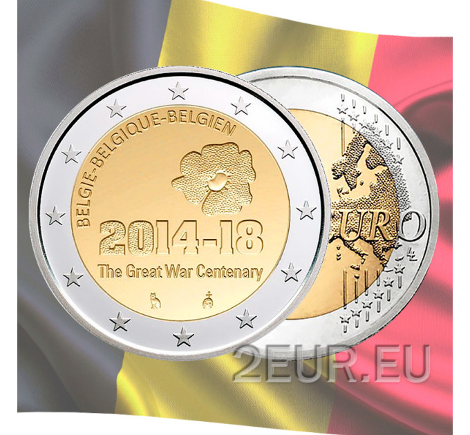 Belgia 2 euro UNC 2014 - 100 vuotta ensimmäisen maailmansodan alusta 