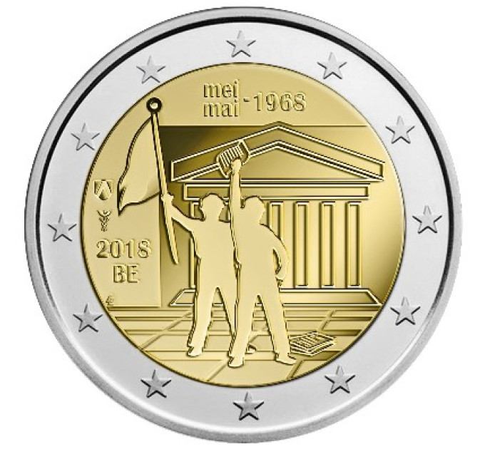 Belgia 2 euro UNC 2018 - Toukokuun 1968. tapahtuman 50. vuosipäivä Belgiassa - opiskelijoiden kapina 