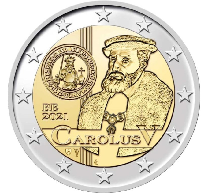 Belgia 2 euro UNC 2021 – Charles V:n 500-vuotisjuhla