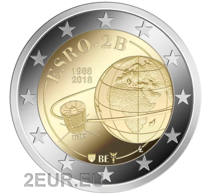 Belgia 2 euro UNC 2018 - Eurooppalainen satelliitti ESRO 2B 
